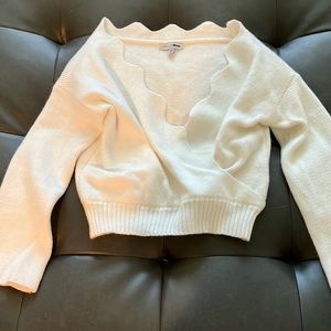 V neck plunge wrap sweater crop top XS